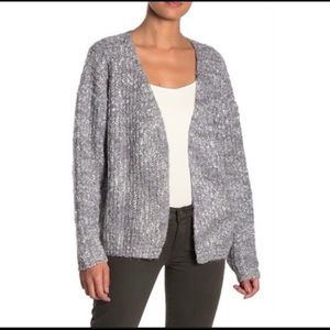 FRNCH Paris chunky knit gray cardigan sweater medium large